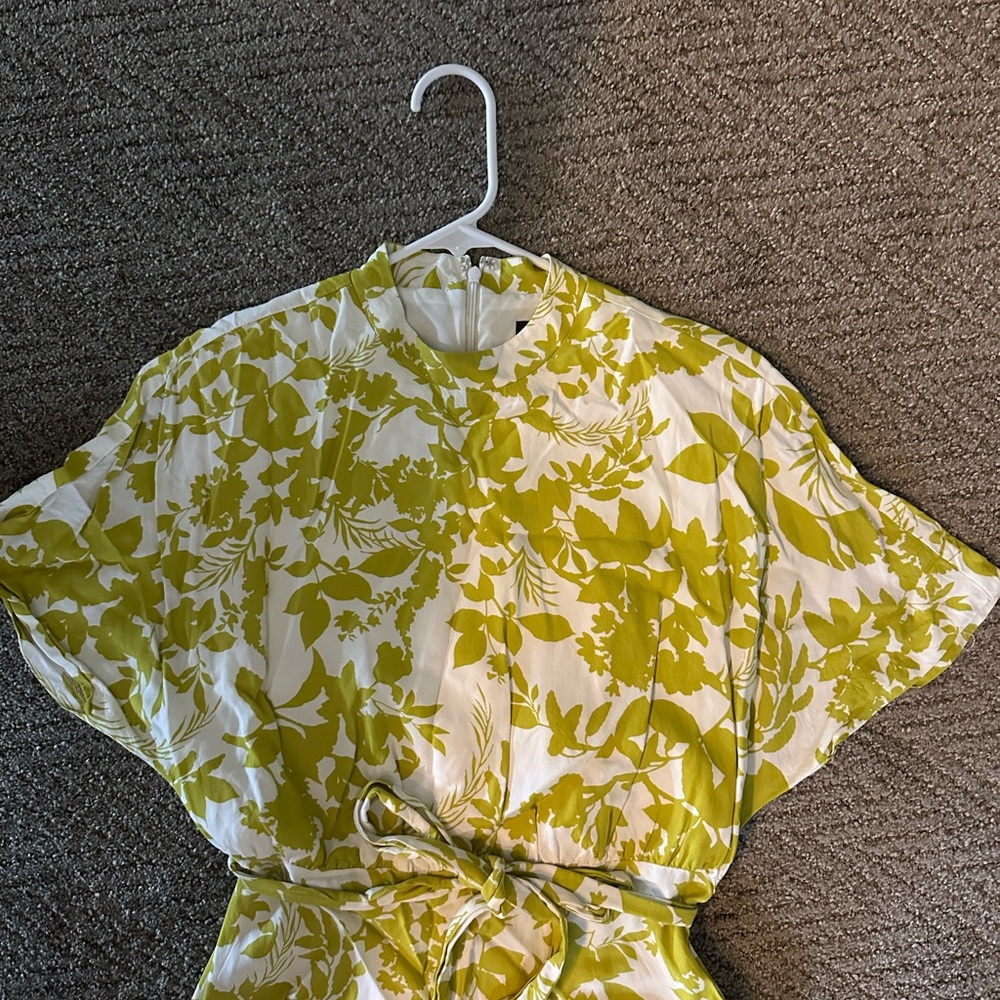 Ann Taylor Green and White Midi Dress - Picture 2 of 3